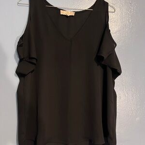 Pink Republic Black Ruffle Sleeve Blouse